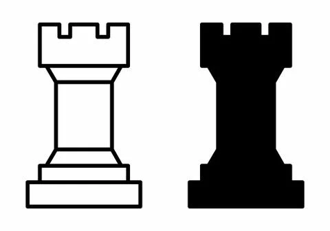 Chess tower icons Stock Illustration