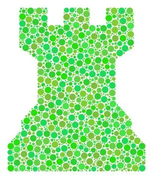 Chess Tower Mosaic of Circles Illustrazione stock