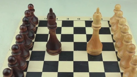 Chess troops in the battlefield Stock Footage 78836594