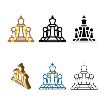 Chess variations game color icon vector Stock Illustration