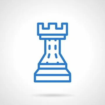 Chess vector icon simple blue line style Stock Illustration