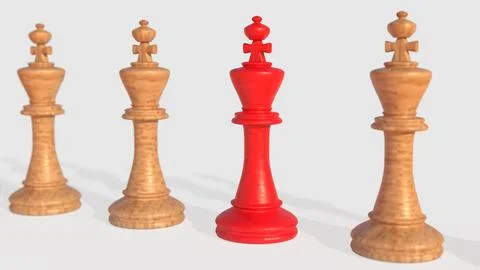 The Chess on white Background  3d rendering. Stock Illustration