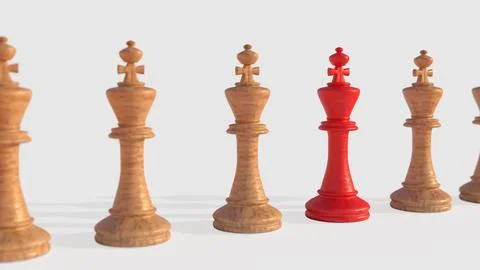 The Chess on white Background  3d rendering. Stock Illustration