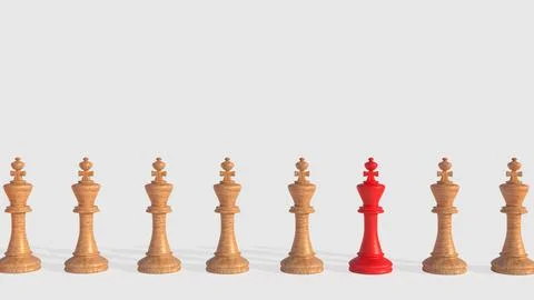 The Chess on white Background  3d rendering. Stock Illustration