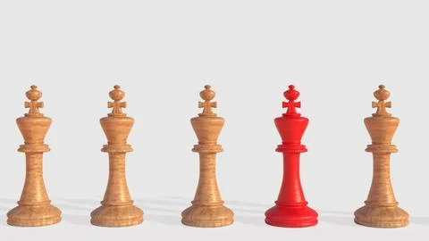The Chess on white Background  3d rendering. Stock Illustration