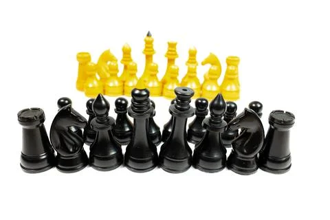 Chess on a white background. Stock Photos