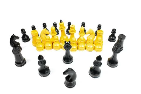 Chess on a white background. Stock Photos