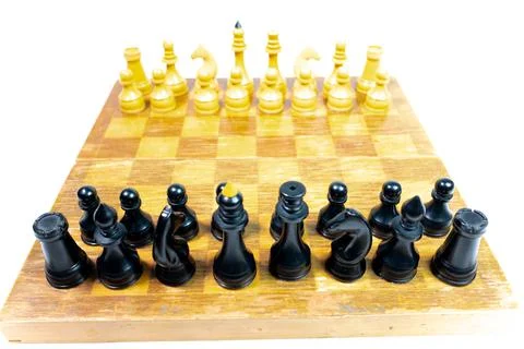 Chess on a white background. Stock Photos
