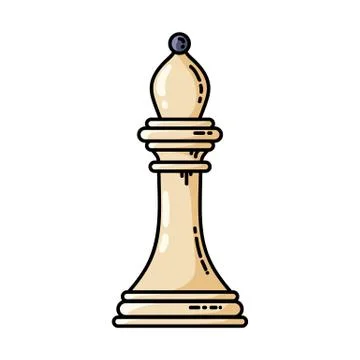 Chess white bishop vector flat icon isolated on white background Stock Illustration