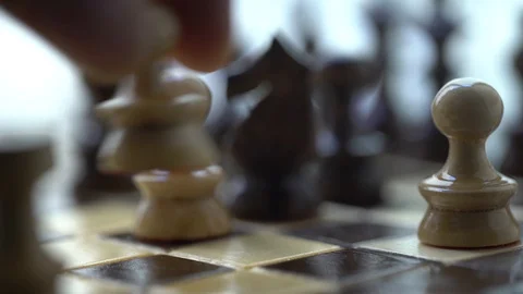 Chess. white pawn advances Stock Footage 127051834