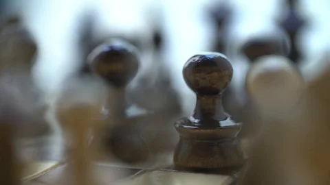 Chess. white pawn eats black pawn Stock Footage 127051828