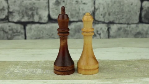 Chess white queen and white black Stock Footage 78333208