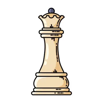 Chess white queen vector flat isolated icon Stock Illustration