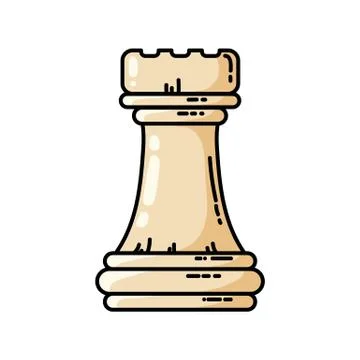 Chess white rook vector flat isolated icon Stock Illustration