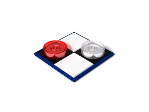 Chessboard 2x2 with two checkers Illustrazione stock