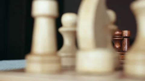 Chessboard and chess pieces inside closeup 動画素材 64912536