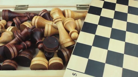 Chessboard and set of chess Stock Footage 78836684