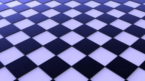 Chessboard Background Blue 3D Illustrazione stock