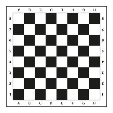 Chessboard, black and white vector illustration isolated on white Illustrazione stock