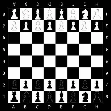Chessboard with chess pieces placed on it. Stock Illustration