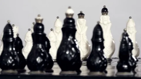 Chessboard with figures in initial position 動画素材 70376374
