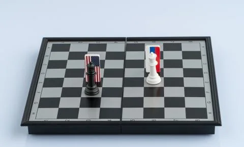 Chessboard with flags of countries Foto stock