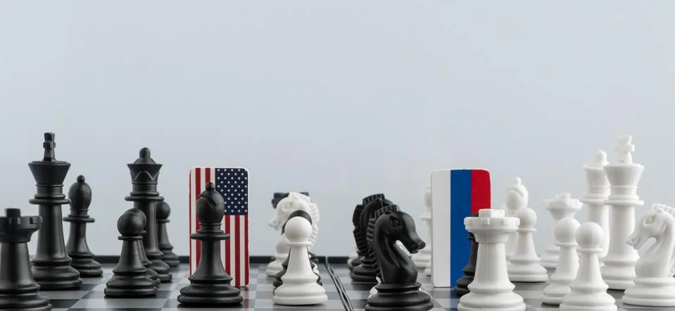 Chessboard with flags of countries Stock Photos