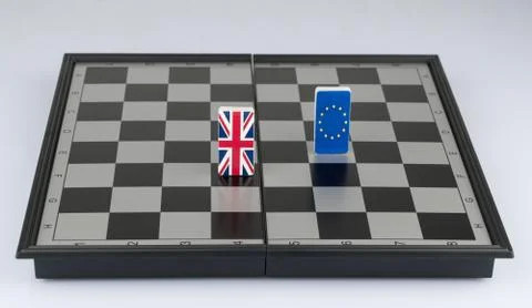 Chessboard with flags of countries Stock Photos
