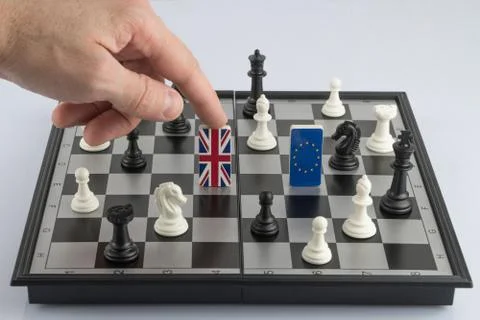 Chessboard with flags of countries Stock Photos