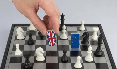 Chessboard with flags of countries Stock Photos