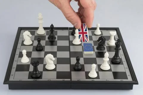 Chessboard with flags of countries Stock Photos