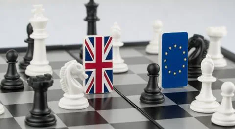 Chessboard with flags of countries Foto stock