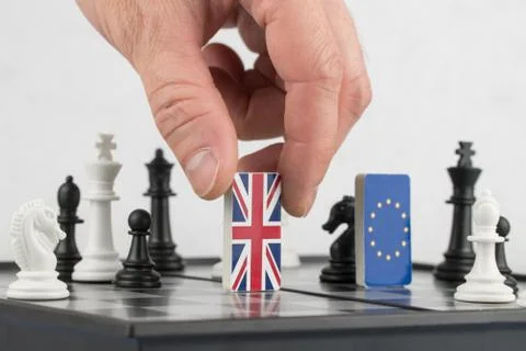 Chessboard with flags of countries Stock Photos