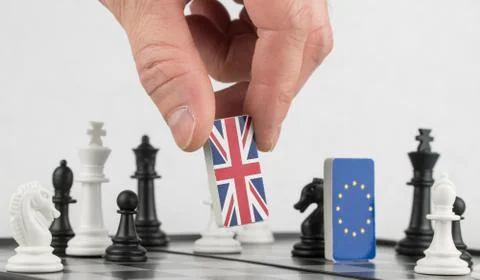 Chessboard with flags of countries Stock Photos