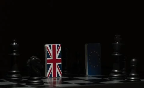 Chessboard with flags of countries Stock Photos