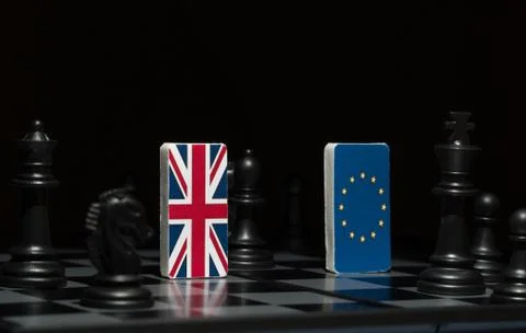 Chessboard with flags of countries Stock Photos