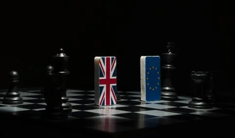 Chessboard with flags of countries Stock Photos