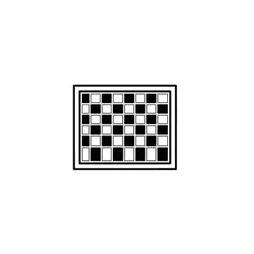 Chessboard grid checkered pattern board game strategy outline icon Stock Illustration