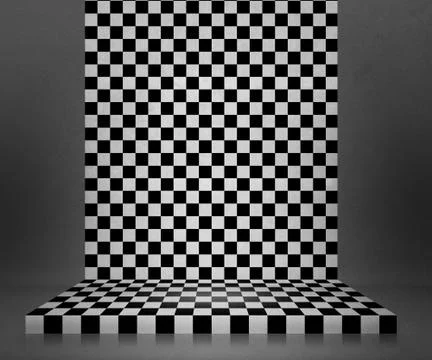 Chessboard interior stage background Stock Illustration