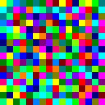 Chessboard with many colors randomly distributed on a matrix of 16x16 cells.. Stock Illustration