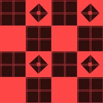 Chessboard Red Background Stock Illustration