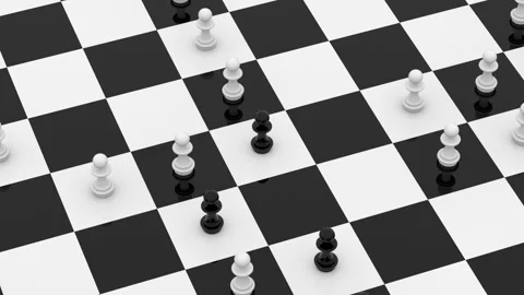 The chessboard rotates clockwise. Only pawns remained in the game. Seamless loop Stock Footage 129416570
