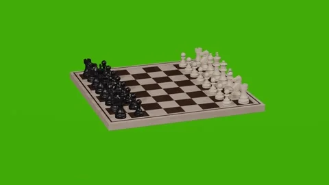 The chessboard rotates on the green screen. Stock Footage 279077810