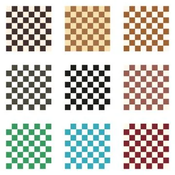 Chessboard set in different colors Stock-Illustration