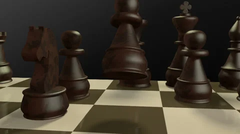 Chessboard setup panning camera movement Stock Footage 33847898