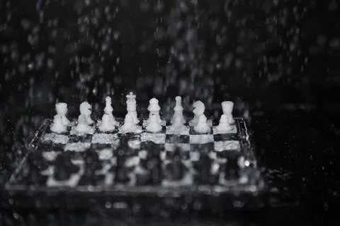 Chessboard under the rain Stock Photos