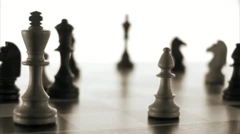 Chessmen on a chessboard Stock Footage