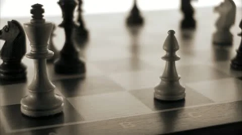 Chessmen on a chessboard Stock Footage 11332776