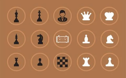 Chessmen, elements attributes and person. Stock Illustration