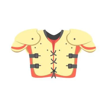 Chest And Shoulders Protective Armor Pads, Part Of American Football Related Stock Illustration